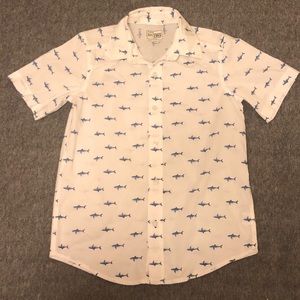 🔴 EUC Boys SHARK Poplin Button Up Shirt